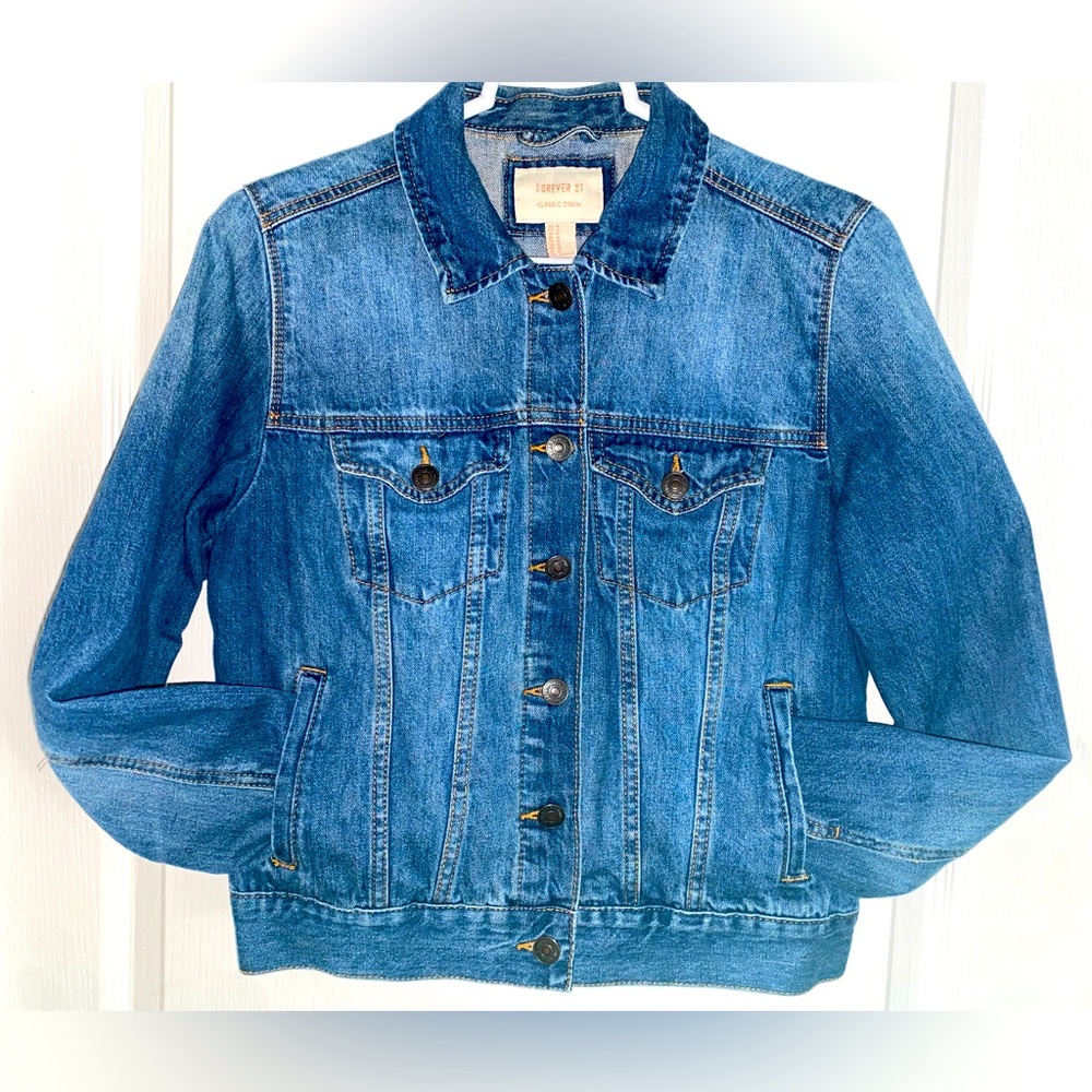 Forever 21 Blue Jean Jacket, with Pockets, Women’s, Medium